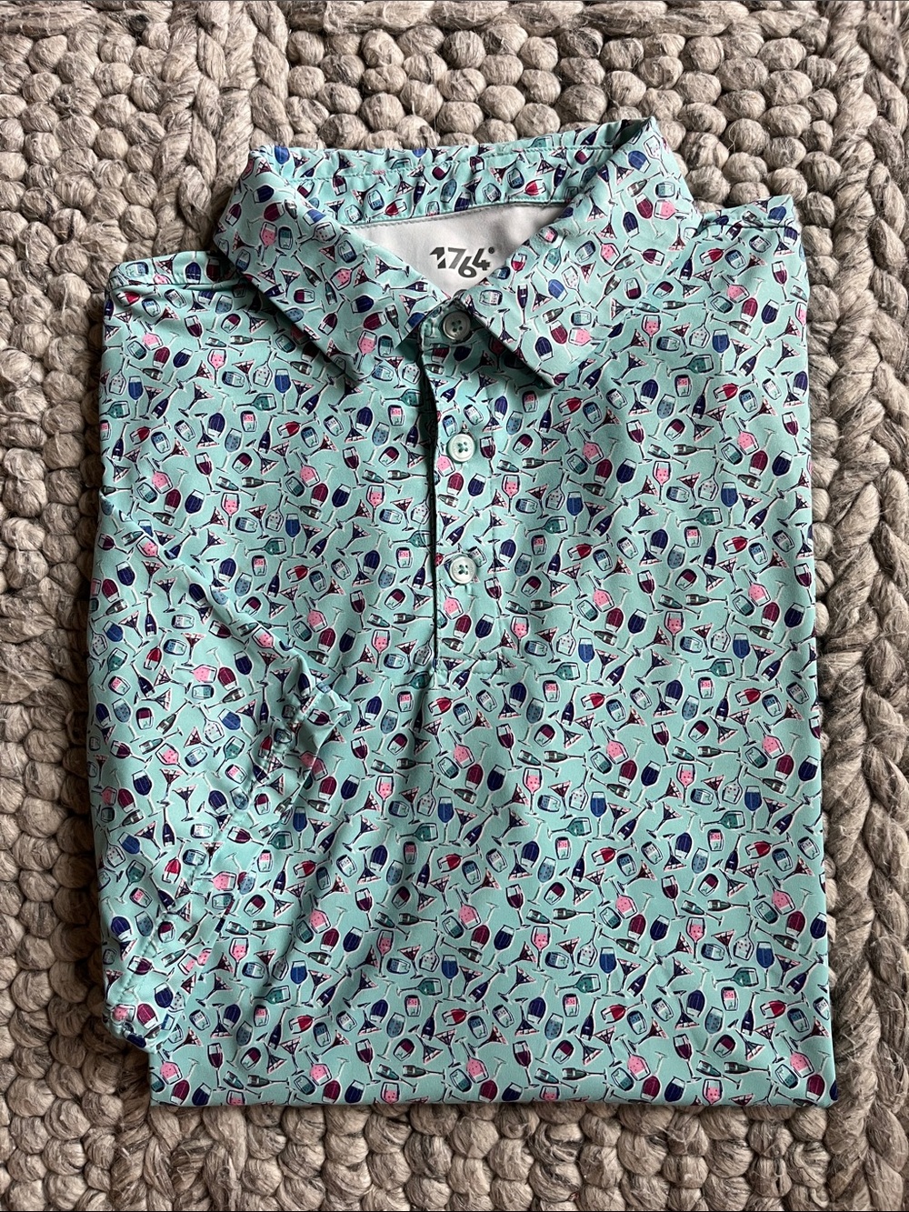 1764 Golf cocktail print performance golf polo